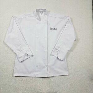 Auguste Escoffier School Culinary Chef Coat Men's Large White Logo-Mercer